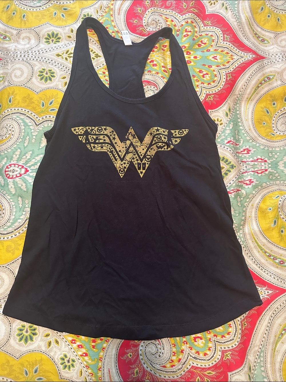 Next Level Apparel Black Racerback Tank with Gold Emblem